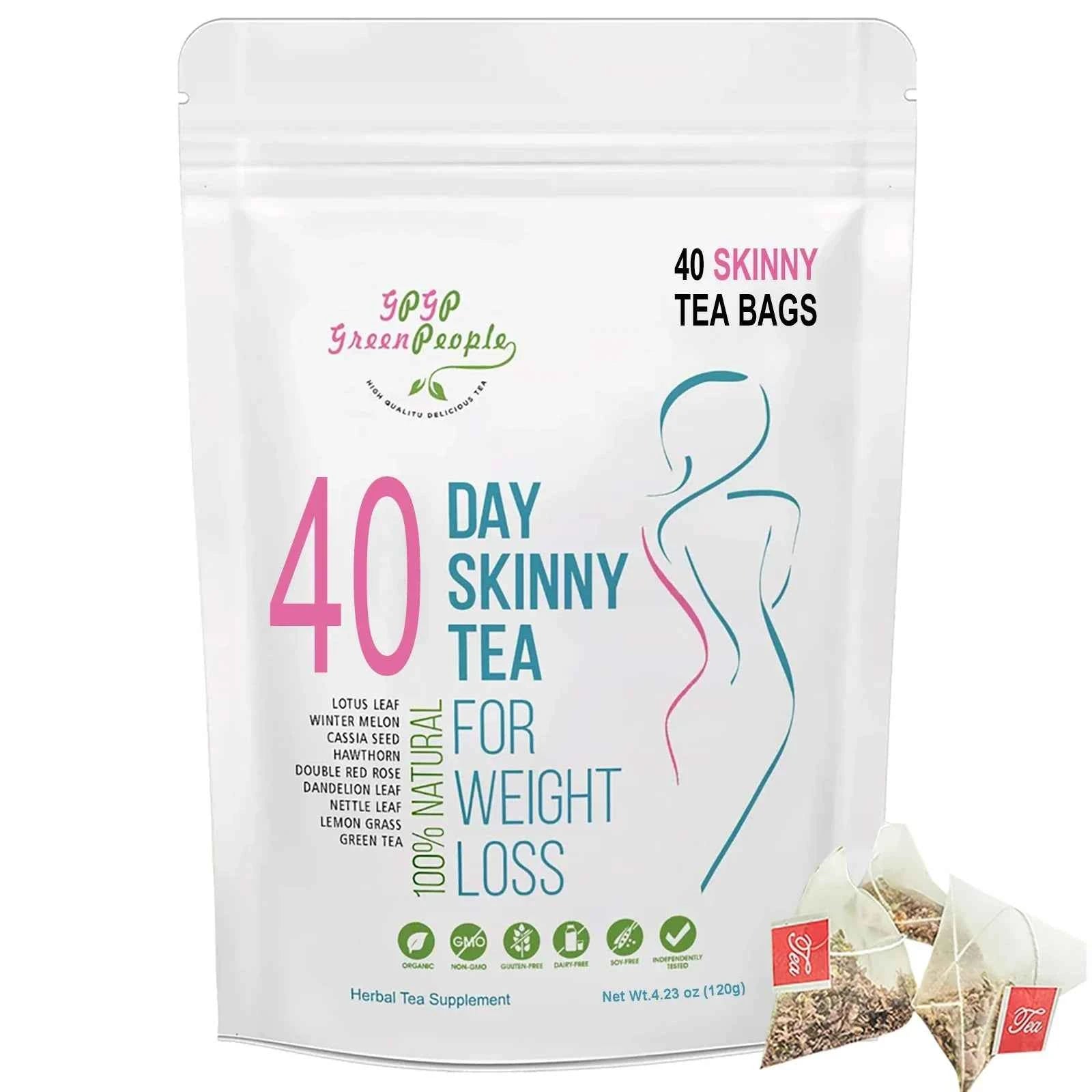 Natural 40 Days Herbal Skinny Detox Weight Loss Supplement No Caffeine Non-GMO Health Food Vitamins And Supplements