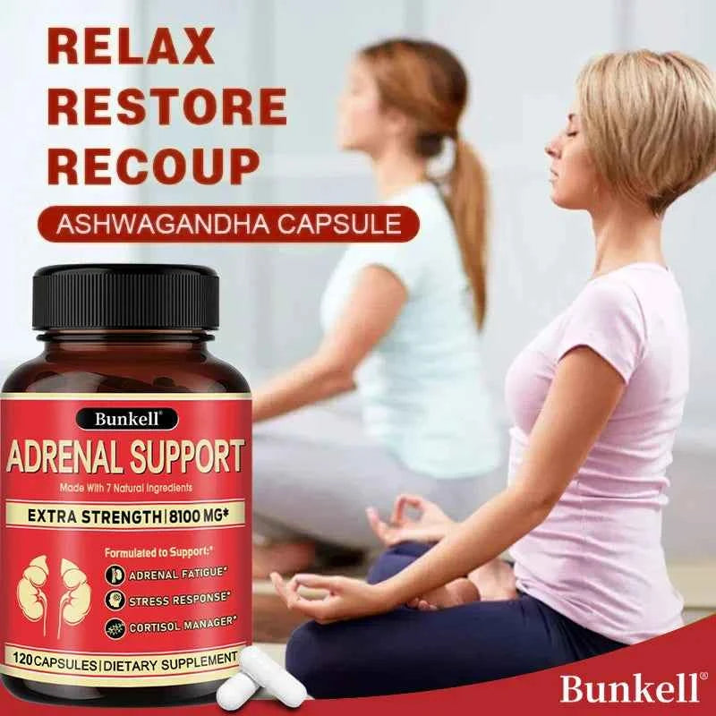 Adrenal Support Supplement – Releases Adrenal Fatigue, Cortisol Manager, Relaxes Stress and Anxiety, and Boosts Mood