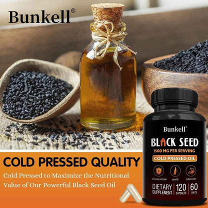 Black Cumin Seed Oil Capsules, Rich in Antioxidants, Supports Digestive, Respiratory, Kidney, Liver and Circulatory Function