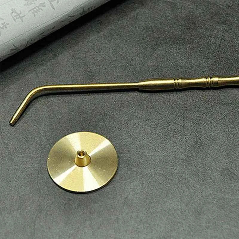 Brass Incense Press with Long Handle