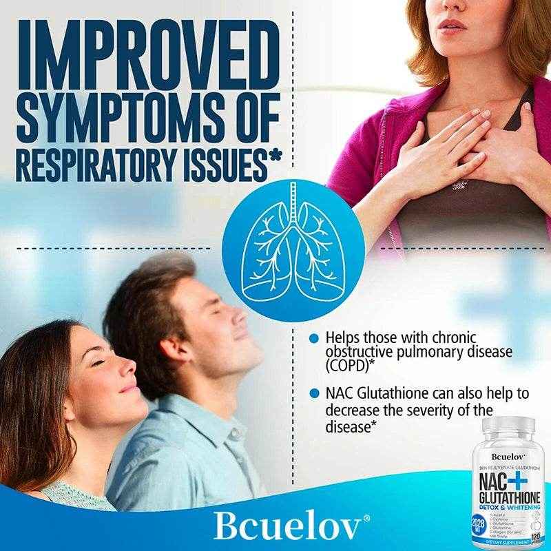 NAC glutathione supplement, milk thistle extract, and vitamin C to support immune function and respiratory health