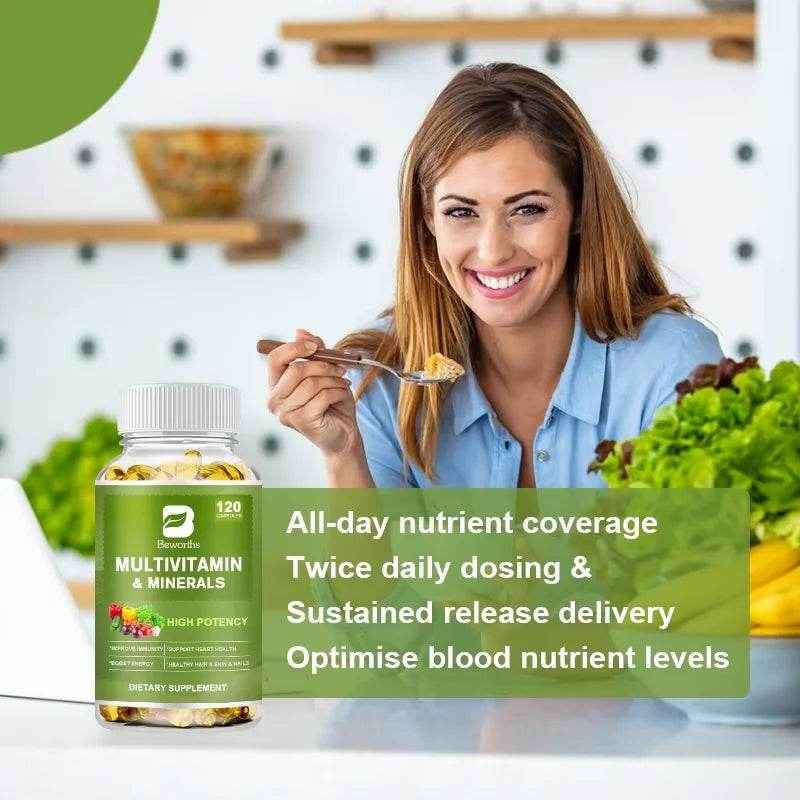 BEWORTHS Complex Vitamin Mineral Capsules Support Immune Health and Metabolic Health Comprehensive Health Support for Adults