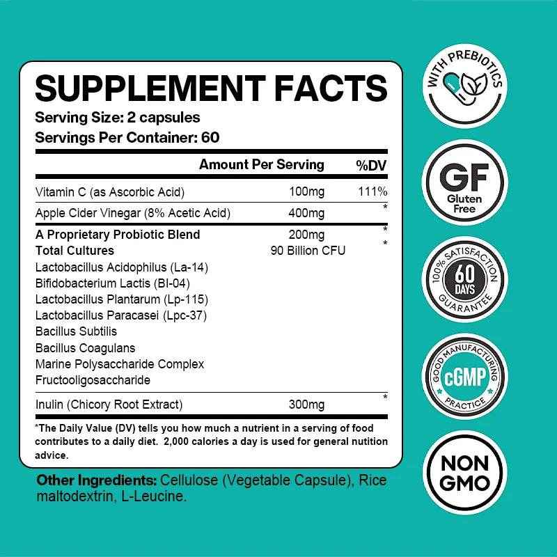 Balincer Probiotic 90 Billion CFU with Digestive Enzymes &amp; Prebiotics To Support Bloating, Improved Gut, Immunity and Digestion