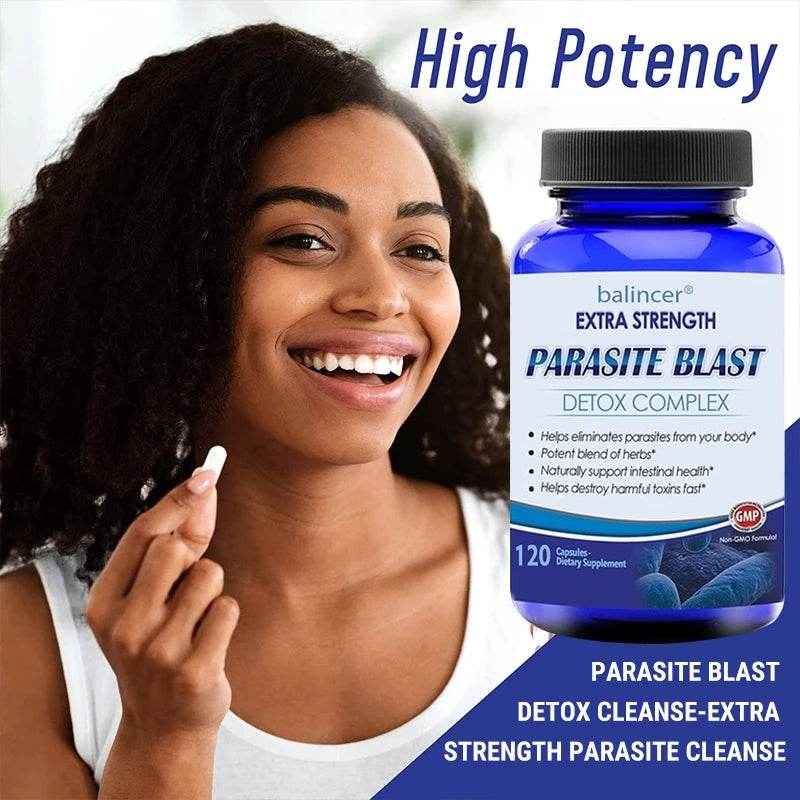 Ntibacterial PARASITE BLAST, Removes All Body Parasites, Natural Gut Health, Cleans Colon Detox + Cleanse, Liver Immunity