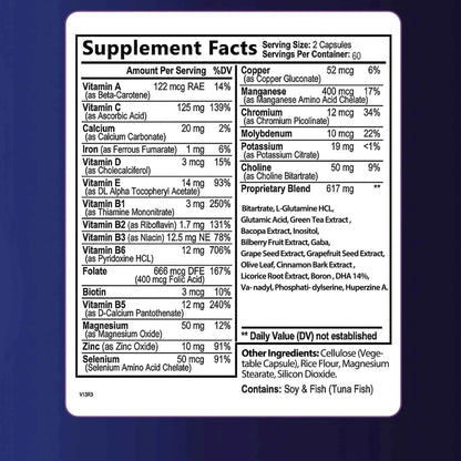 Brain Supplement - Memory, Focus, Clarity, Energy Brain Supplement - 120 Capsules