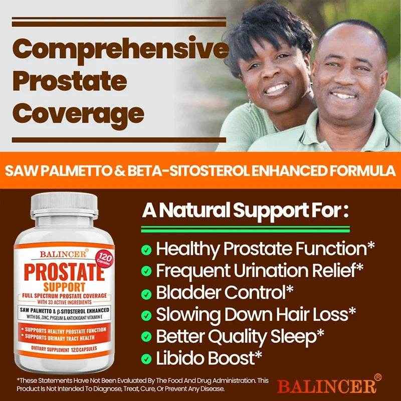 Saw Palmetto Prostate Support Supplement for Urinary Tract Health Hair Growth - Natural Health Food Vitamins &amp; Supplements