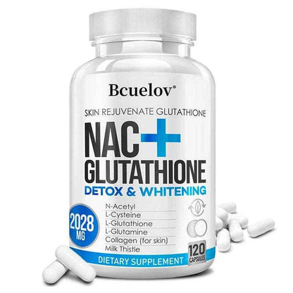NAC glutathione supplement, milk thistle extract, and vitamin C to support immune function and respiratory health