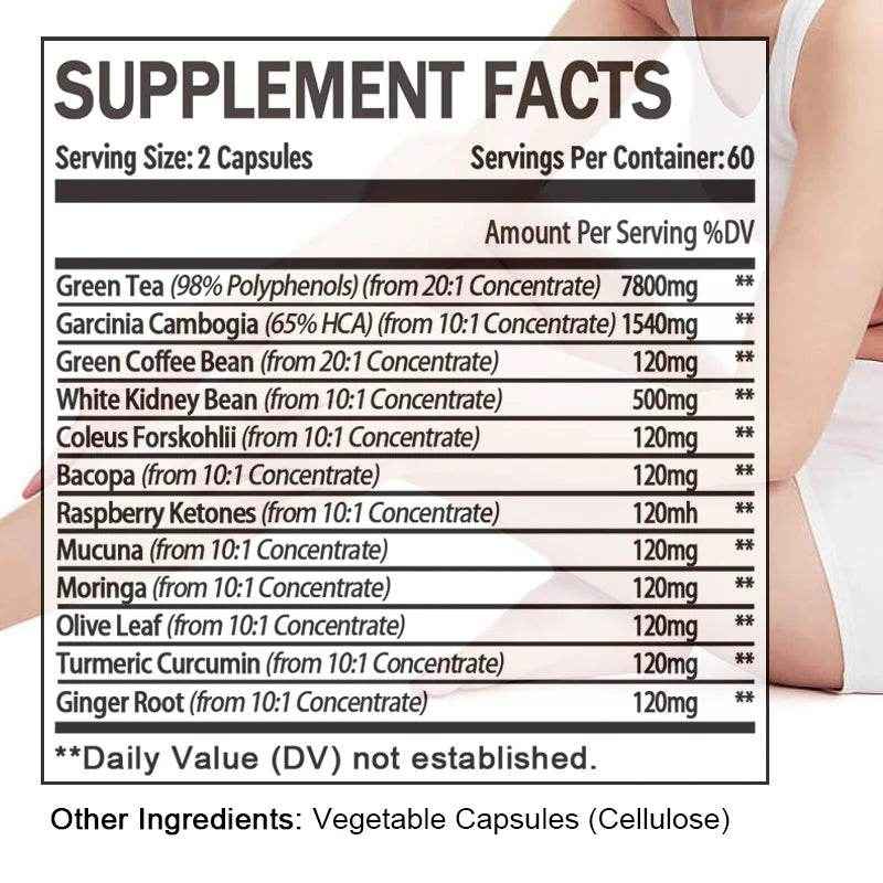 KENOFOR Fat Burner Supplement - Supports Weight Management, Increases Energy, Boosts Metabolism and Detoxification 12000 Mg