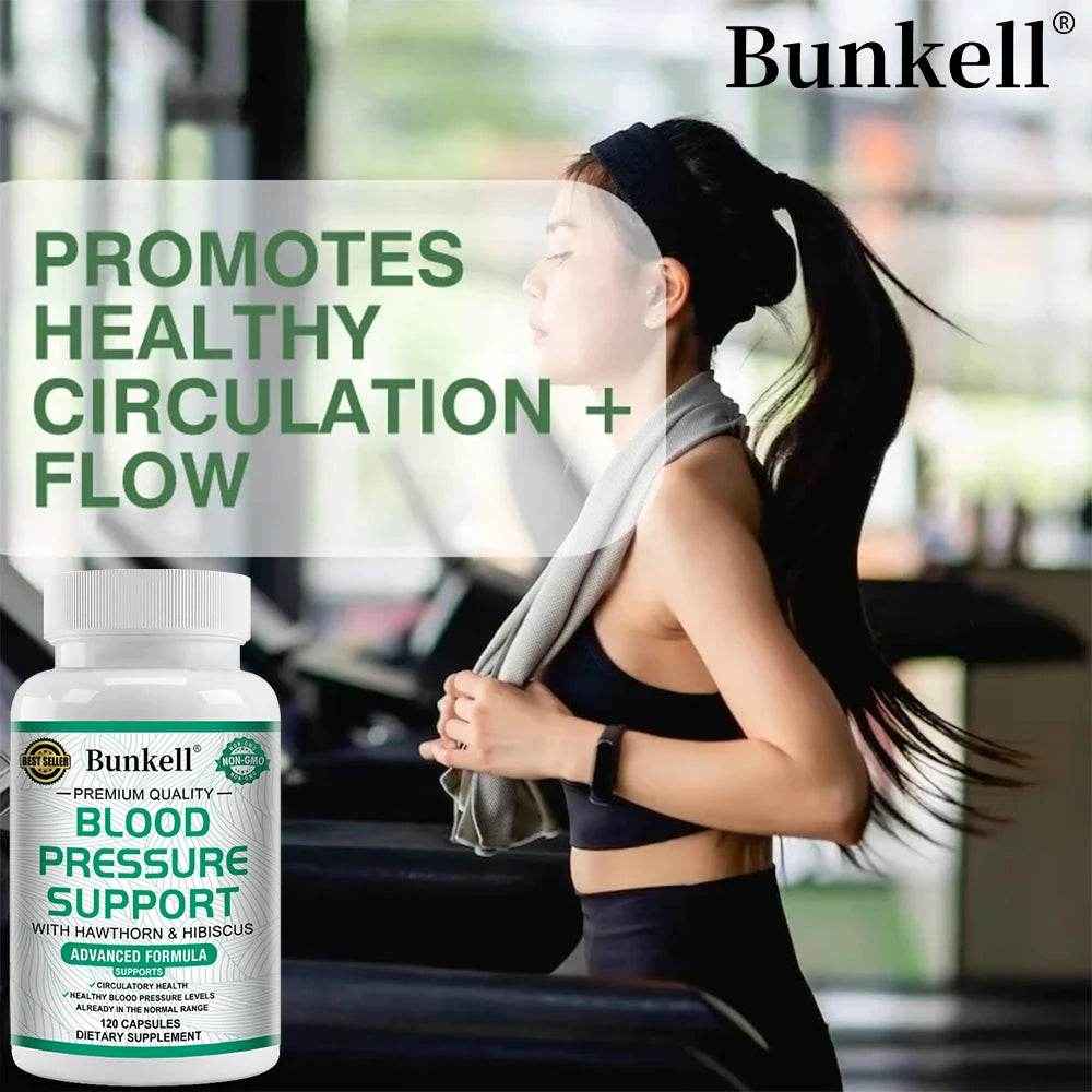 With Hawthorn and Hibiscus Extracts to Support Blood Pressure, Circulation, Cardiovascular and Heart Health, 120 Capsules