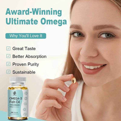 3600mg Triple Strength Omega 3  Fish Oil Supplement Rich EPA &amp; DHA, Omega 3 Supplements for Heart, Brain &amp; Immune Support