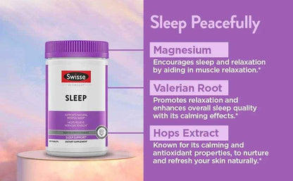 Swisse Sleep Valerian Root Capsules | Valerian Root Extract + Magnesium + Licorice + Hops| Herbal Sleep Supplement | 120 Tablets