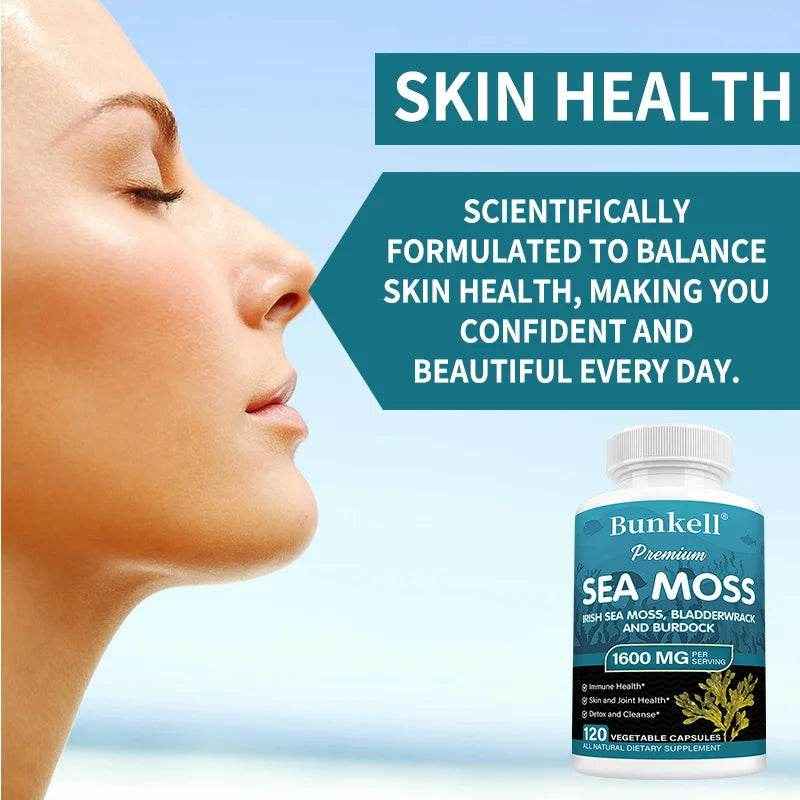 Irish Sea Moss Extract, 1600 Mg, Immune Health, Skin Support, Joints, Detox, Cleansing, Dietary Supplement