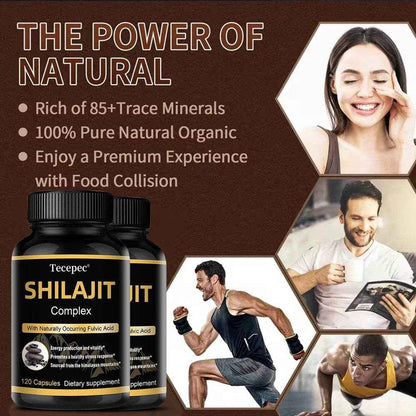 Shilajit Capsules - Rich in Trace Minerals, Natural Fulvic Acid, Helps Brain Thinking and Memory, Immunity, Metabolism