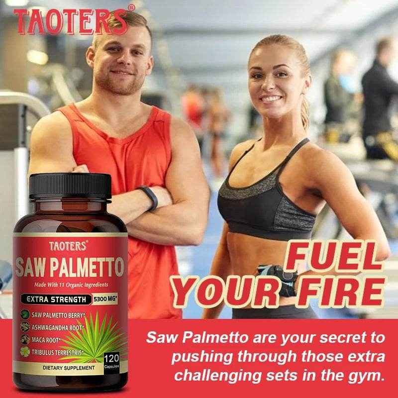 Saw Palmetto Extra Strength 5300mg Combined with Ashwagandha, Turmeric, Tribulus, Maca, Green Tea, Etc - Support Prostate Health