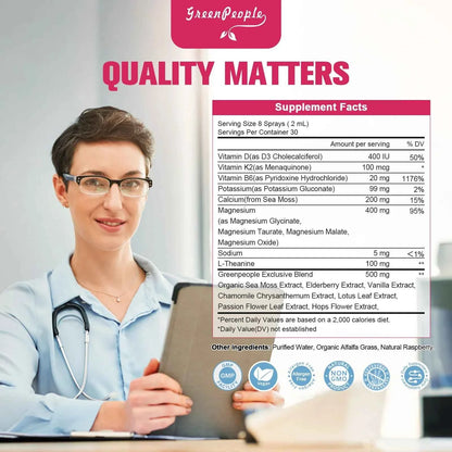 Magnesium Glycinate Liquid, 400mg Magnesium Liquid Supplement with Vitamin B6, C, D, Zinc, Magnesium for Kids and Adults