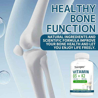Vitamin D + Vitamin K Supplement, Supports Joint, Bone, Immune &amp; Heart Health, Improves Calcium Absorption, 120 Tablets