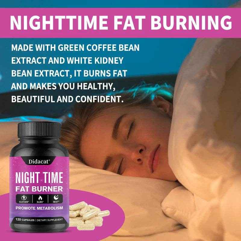 Didacat Nighttime Fat Burner - Helps Promote Metabolic Cleansing,Detoxification, Muscle Mass, Healthy Digestion