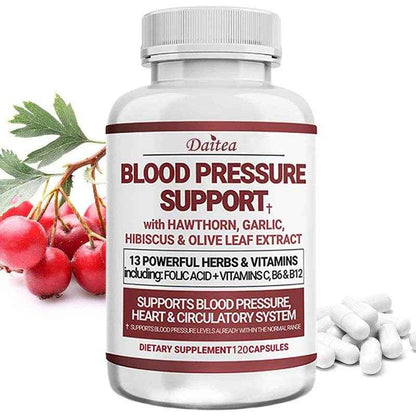 Blood Pressure Support Supplement - Supports Fat Metabolism, Blood Circulation, Healthy Brain, Heart, Blood Vessels