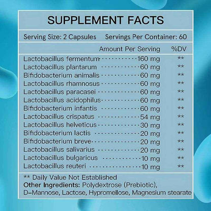 Probiotics, Supports Gut Health, Supports Relief of Constipation and Diarrhea, Supports Immune System, 120 Capsules, Women/Men