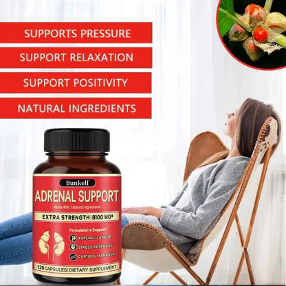Adrenal Support Supplement – Releases Adrenal Fatigue, Cortisol Manager, Relaxes Stress and Anxiety, and Boosts Mood