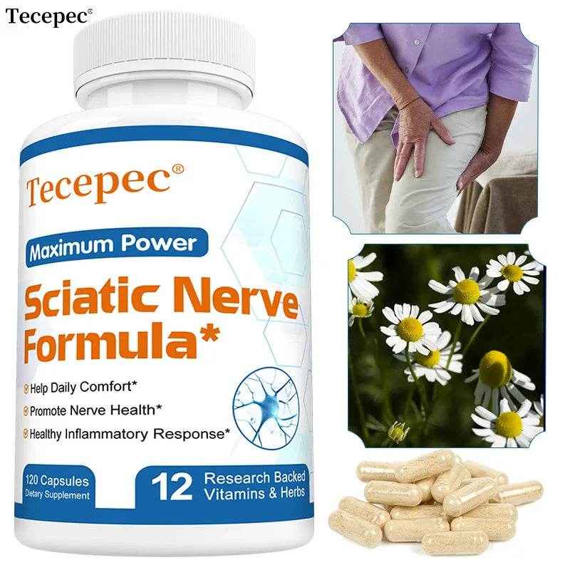 Tecepec Sciatic Nerve Formula - Vitamin B Complex, Promotes Nerve, Muscle and Endurance Health, Anti-inflammatory