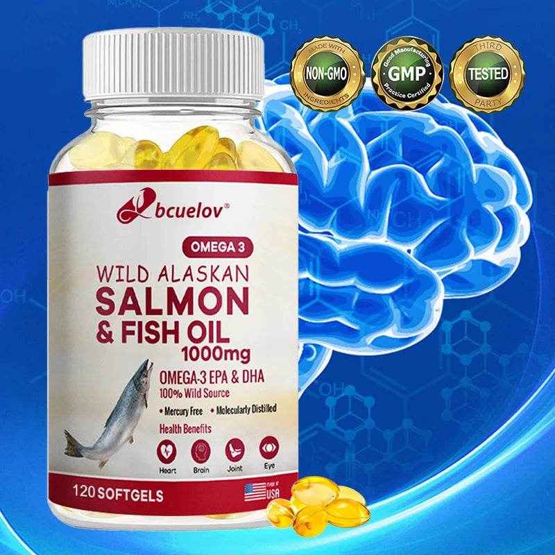 Omega 3 EPA/DHA Fish Oil 1000 mg - Fish Oil Supplement - Supports Heart Health, Pain Relief &amp; Cognitive Function, 120 Capsules