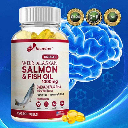 Omega 3 EPA/DHA Fish Oil 1000 mg - Fish Oil Supplement - Supports Heart Health, Pain Relief &amp; Cognitive Function, 120 Capsules