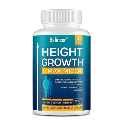 Height Growth Maximizer - Natural Peak Height - Bone Strength Growth Pills with Calcium - No Somatropin, 120 Capsules