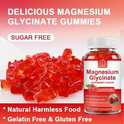Magnesium Glycinate Gummies - Sugar Free Magnesium Potassium Supplement for Calm Support &amp; Sleep for Adults