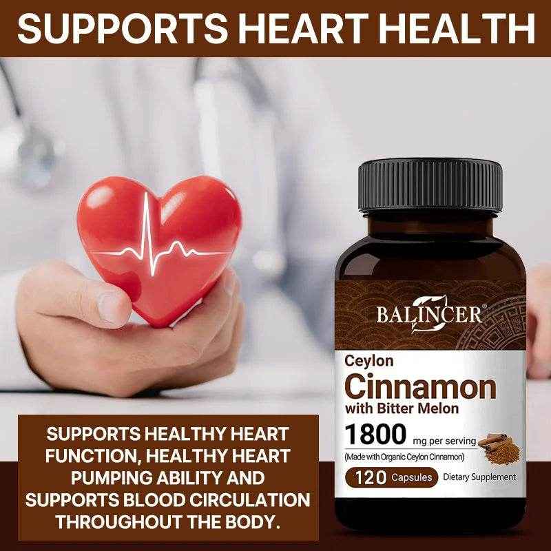 Ceylon Cinnamon Organic Bitter Melon Extract Support Healthy Blood Sugar Levels Bones Joints Antioxidant Supplement