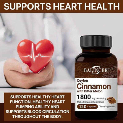 Ceylon Cinnamon Organic Bitter Melon Extract Support Healthy Blood Sugar Levels Bones Joints Antioxidant Supplement