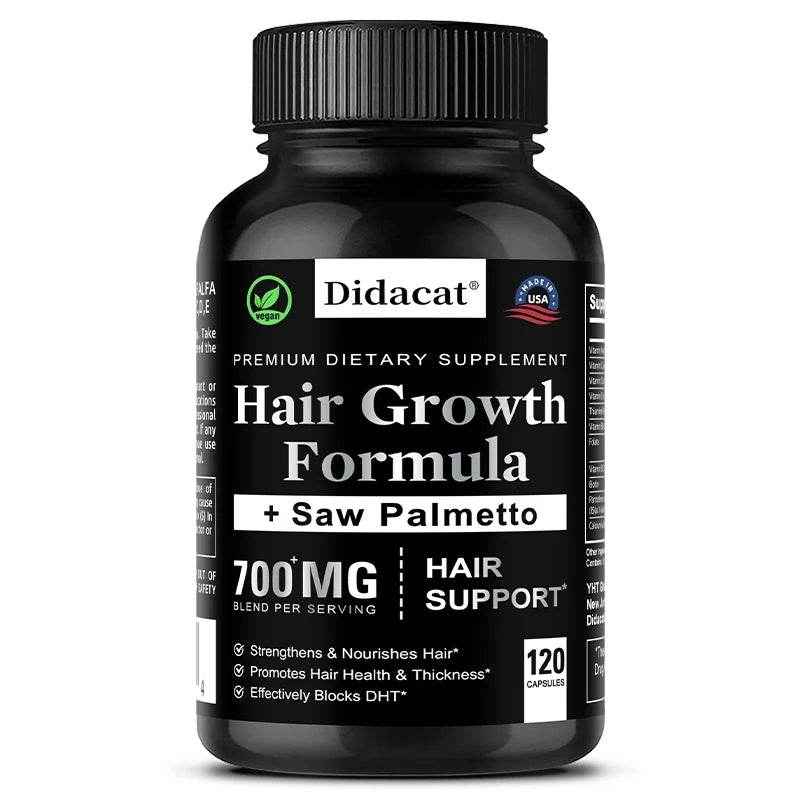 Hair Loss Supplements for Men &amp; Women with Biotin - Saw Palmetto Supplements for Healthy and Strong Hair - Promotes Hair Growth
