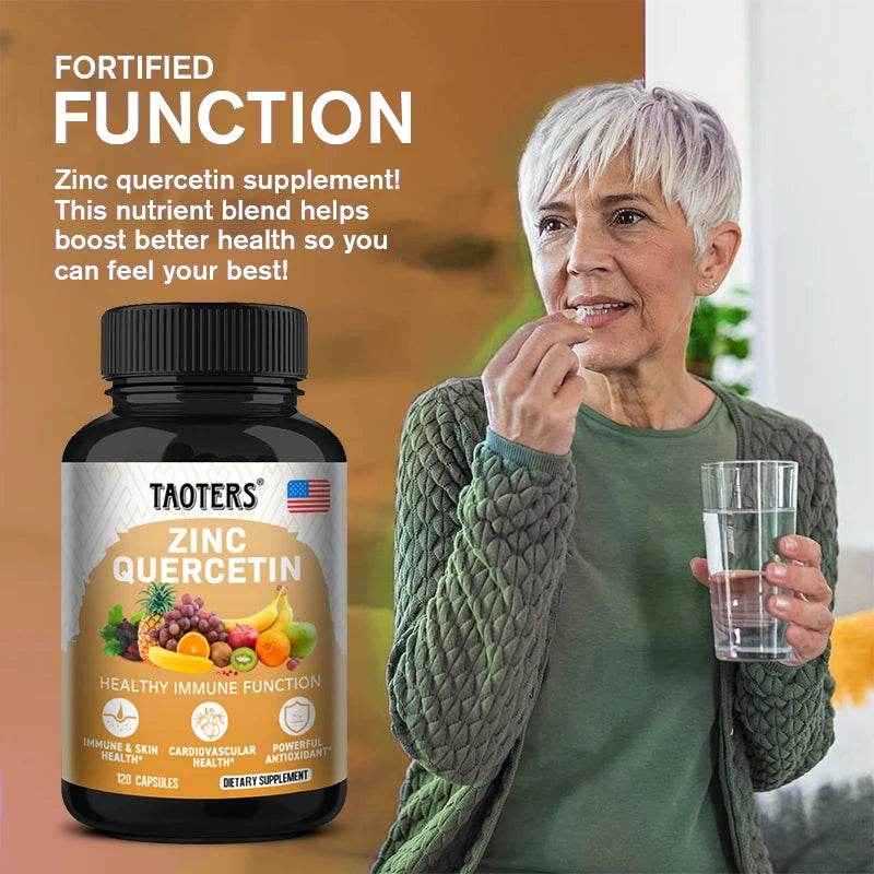 Quercetin Antioxidant Supplements Lung Support Cardiovascular Skin Health Immune Function Anti-Inflammatory Beauty &amp; Health Zinc
