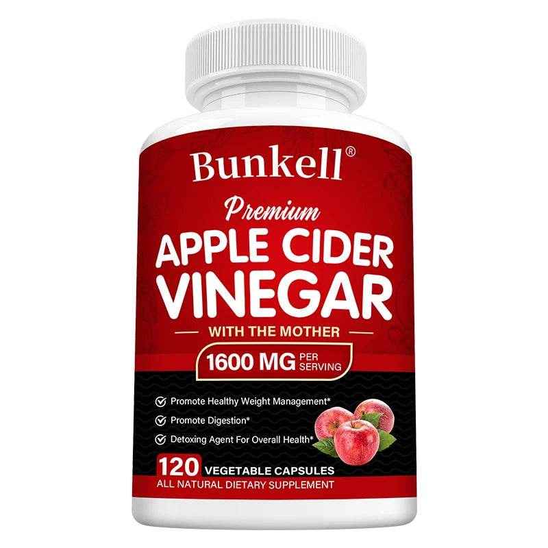 Bunkell Apple Cider Vinegar Supplement, Digestion Boosting, Cleansing, Detoxification, Metabolism and Fat Burning
