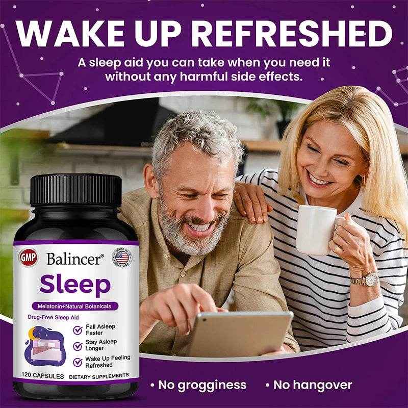 Sleep Supplement - Melatonin + Natural Plant Extracts, Promotes Healthy Sleep Cycles, Supports Immune Health, Antioxidant