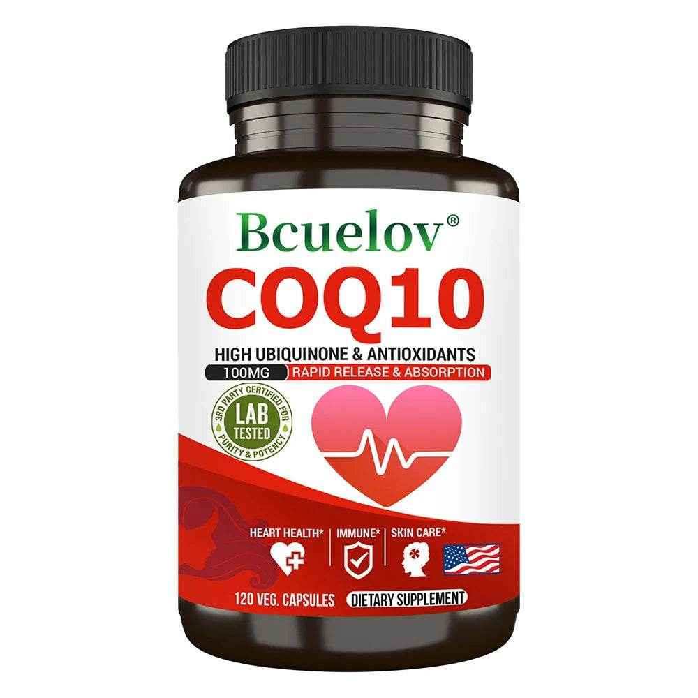 Coenzyme Q-10 Capsules - Natural Antioxidant, 100 Mg CoQ10 Capsules - Cardiovascular Health, Immune Health, Skin Care