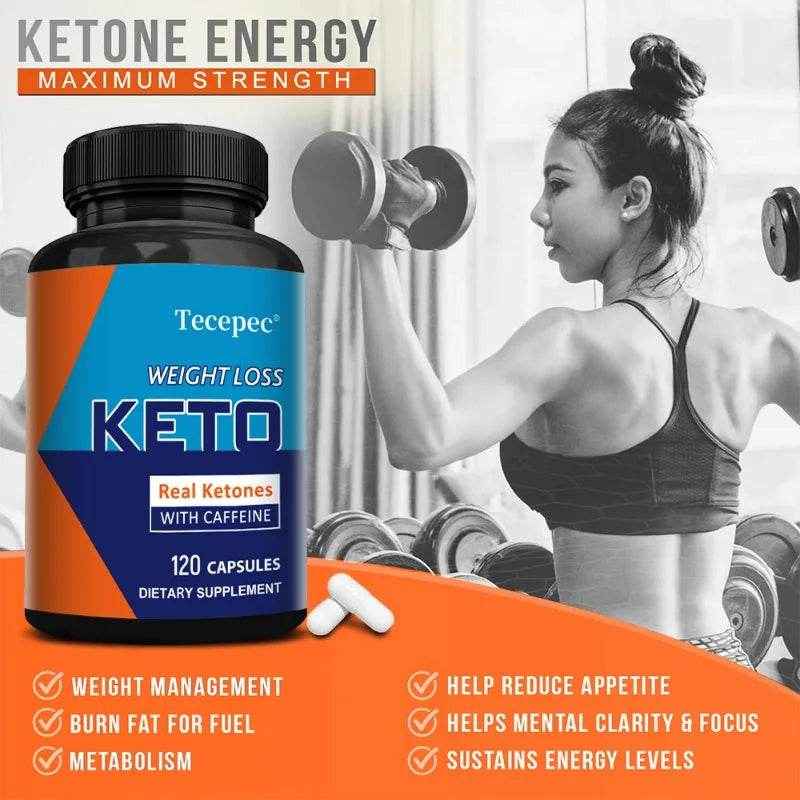 Real Ketones Proprietary Blend, Advanced Weight Loss Supplement, Supports Natural Weight Loss, Boosts Metabolism, 120 Capsules