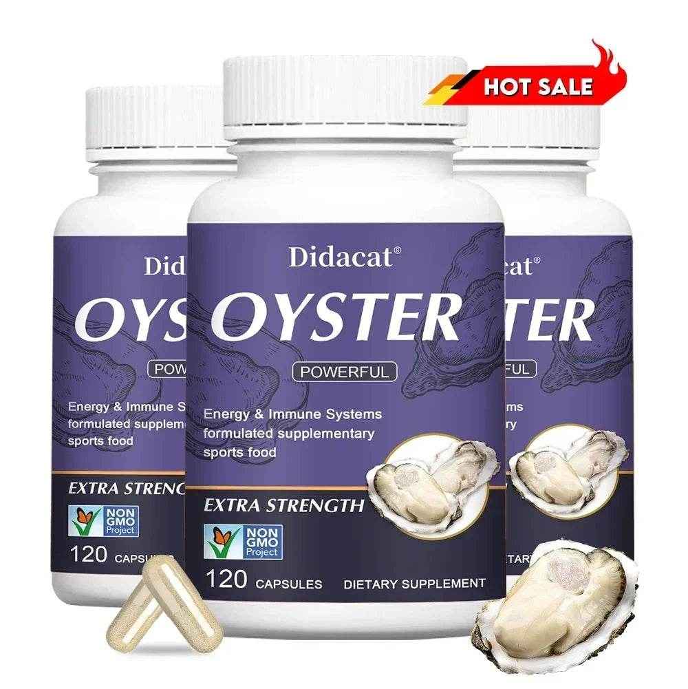 Oyster Supplement - Natural Vitamins, Minerals &amp; Nutritional Supplement - Energy &amp; Immune System, Physical Endurance