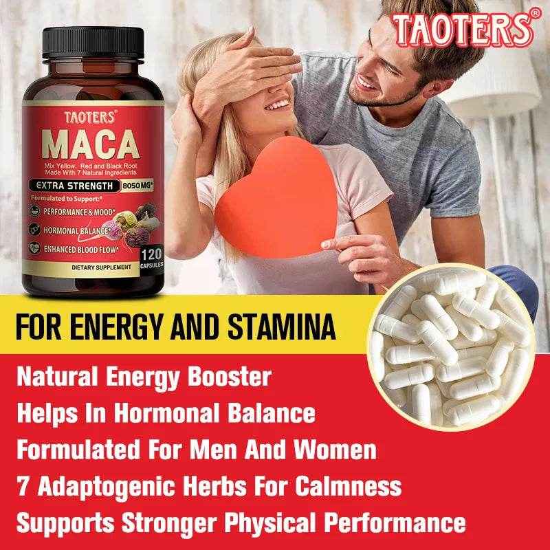 Maca root extract supplements support energy, endurance and athletic performance, mood and energy.