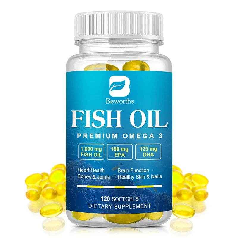 BEWORTHS Omega-3 Fish Oil Supplement High in EPA + DHA for Heart, Brain and Immune Support Nutrition Dietary Supplement