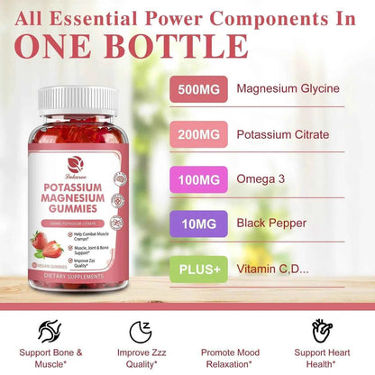 LUKAREE 200mg Potassium Magnesium Gummies Magnesium Potassium Supplements for Sleep, Relaxation, Sedation, Muscle Support
