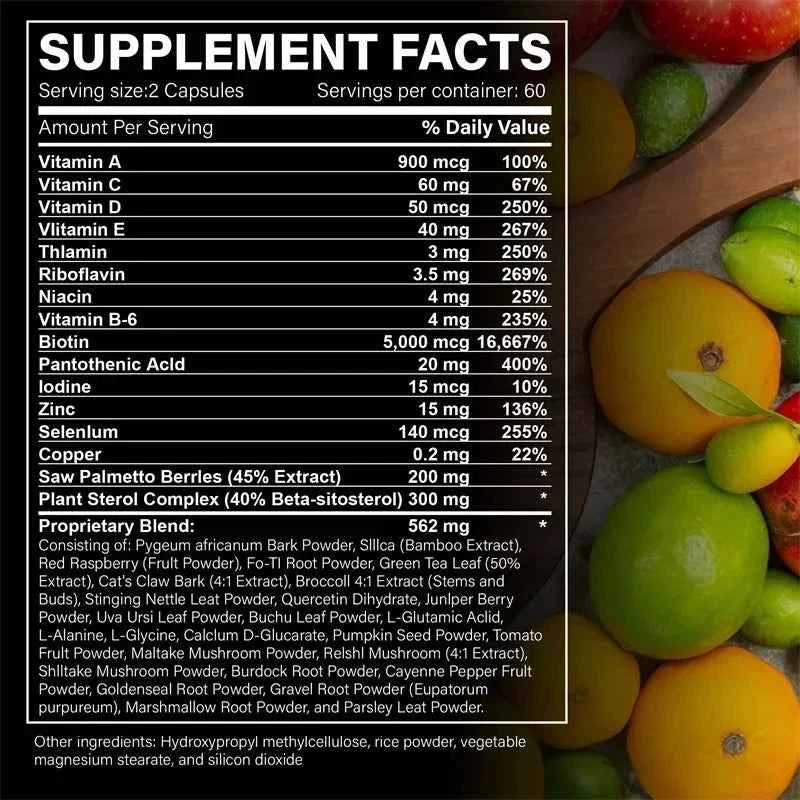 Saw Palmetto Extract Capsules - Prostate Health,Blocker Hair Growth for Mens Help Urination Frequency Supple - 120 Capsules