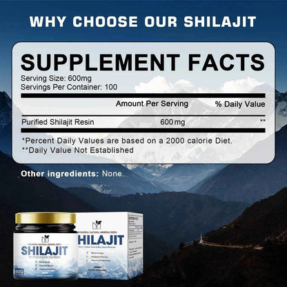 60g 100% Himalaya Pure Shilajit Resin Original Mineral Health Supplement Non-GMO Brain Memory Cognitive Energy Health