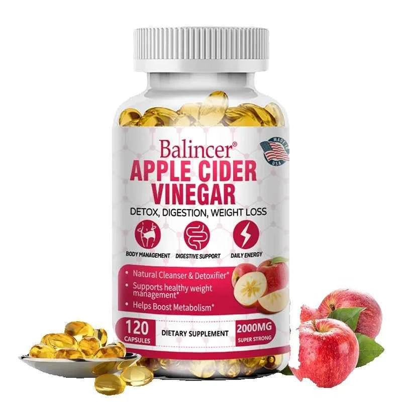 Apple Cider Vinegar Capsules, Magnesium, Green Tea - Detox, Relieve Bloating and Constipation, Burn Fat