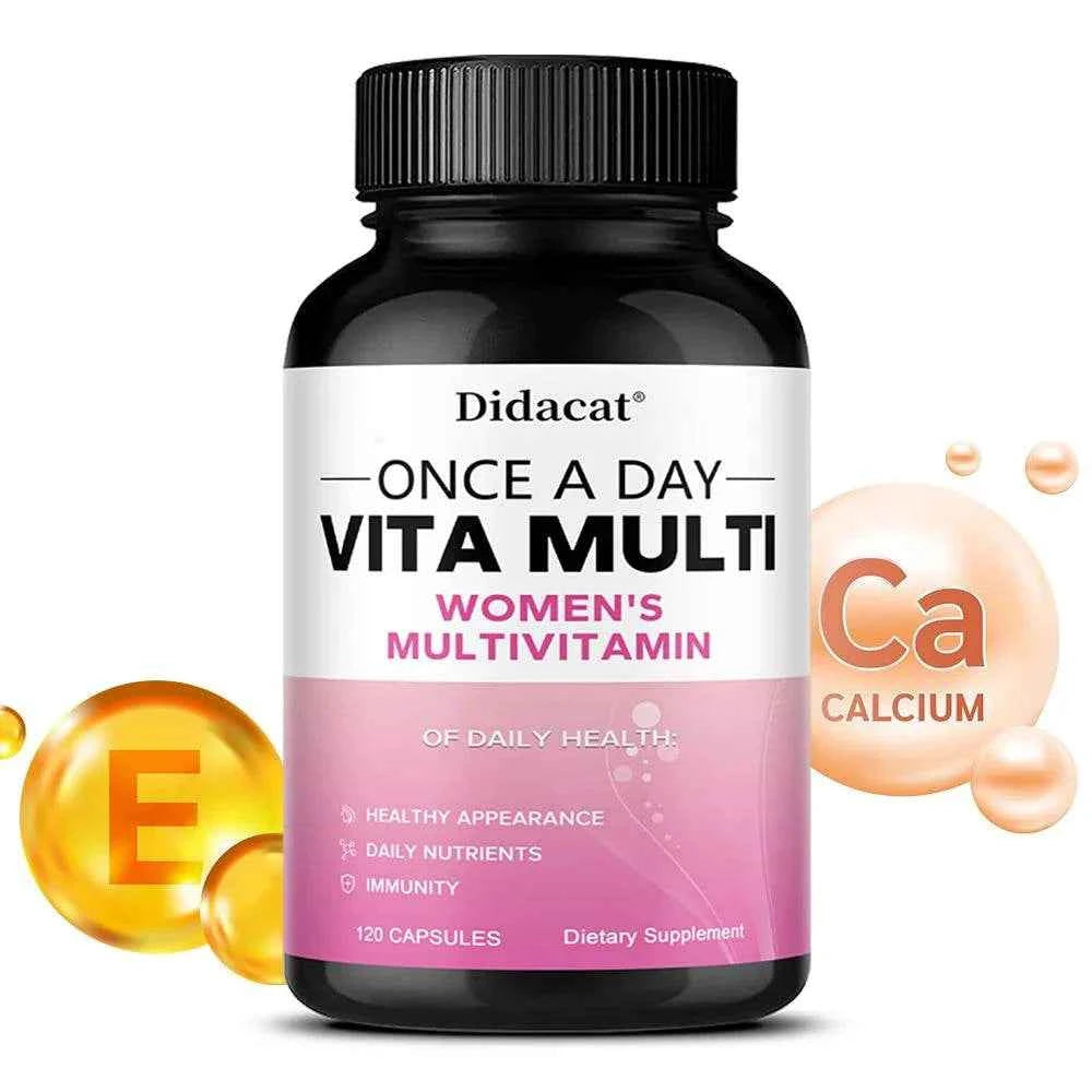Multivitamin Supplement for Women with Iron, Folic Acid, Biotin and Calcium To Help Immunity and Cellular Energy, Bone Health