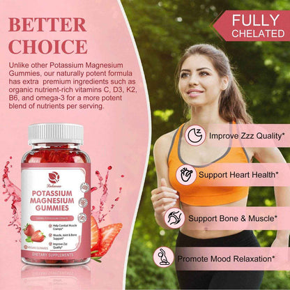 LUKAREE 200mg Potassium Magnesium Gummies Magnesium Potassium Supplements for Sleep, Relaxation, Sedation, Muscle Support