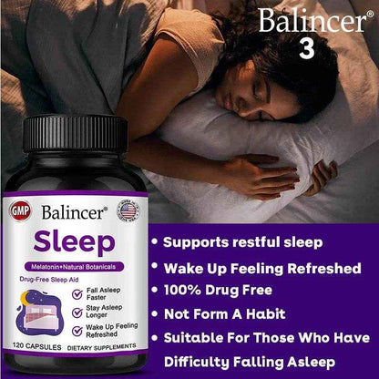 Sleep Supplement - Melatonin + Natural Plant Extracts, Promotes Healthy Sleep Cycles, Supports Immune Health, Antioxidant