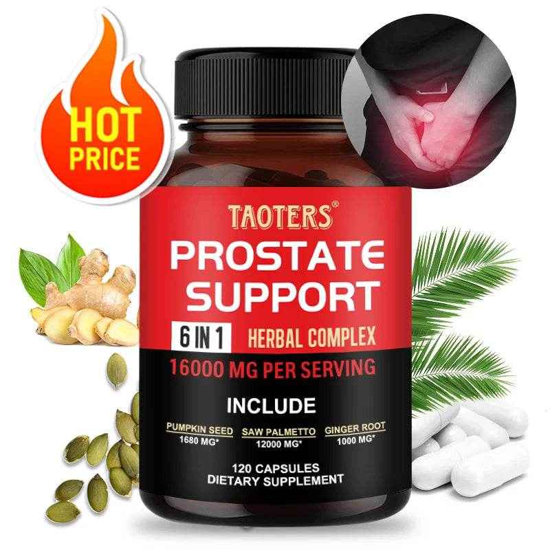 Saw Palmetto Capsules with Ginger Root - Prostate Health Hair Supplement Urinary Health