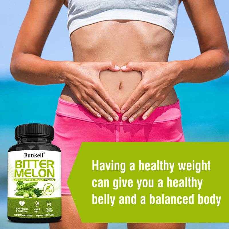 Bitter Melon Extract, Supports Blood Pressure, Weight Management, Balanced Blood Sugar Health &amp; Circulation, 120 Capsules
