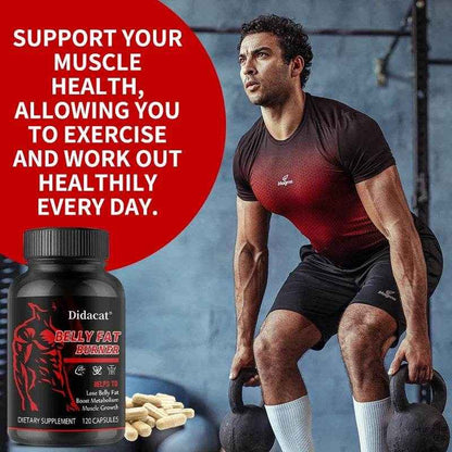 Didacat Belly Fat Burner for Men - Burn Belly Fat, Tighten Abs, Boost Muscle Growth, Metabolism - Caffeine Free